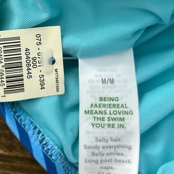 AERIE Crinkle Birthday scoop cheekiest Colorful One Piece Swimsuit - Picture 9 of 10